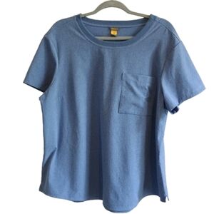 Eddie Bauer Women’s 2XL Blue Pocket T-Shirt‎ Top Stretchy Casual Basic Tee